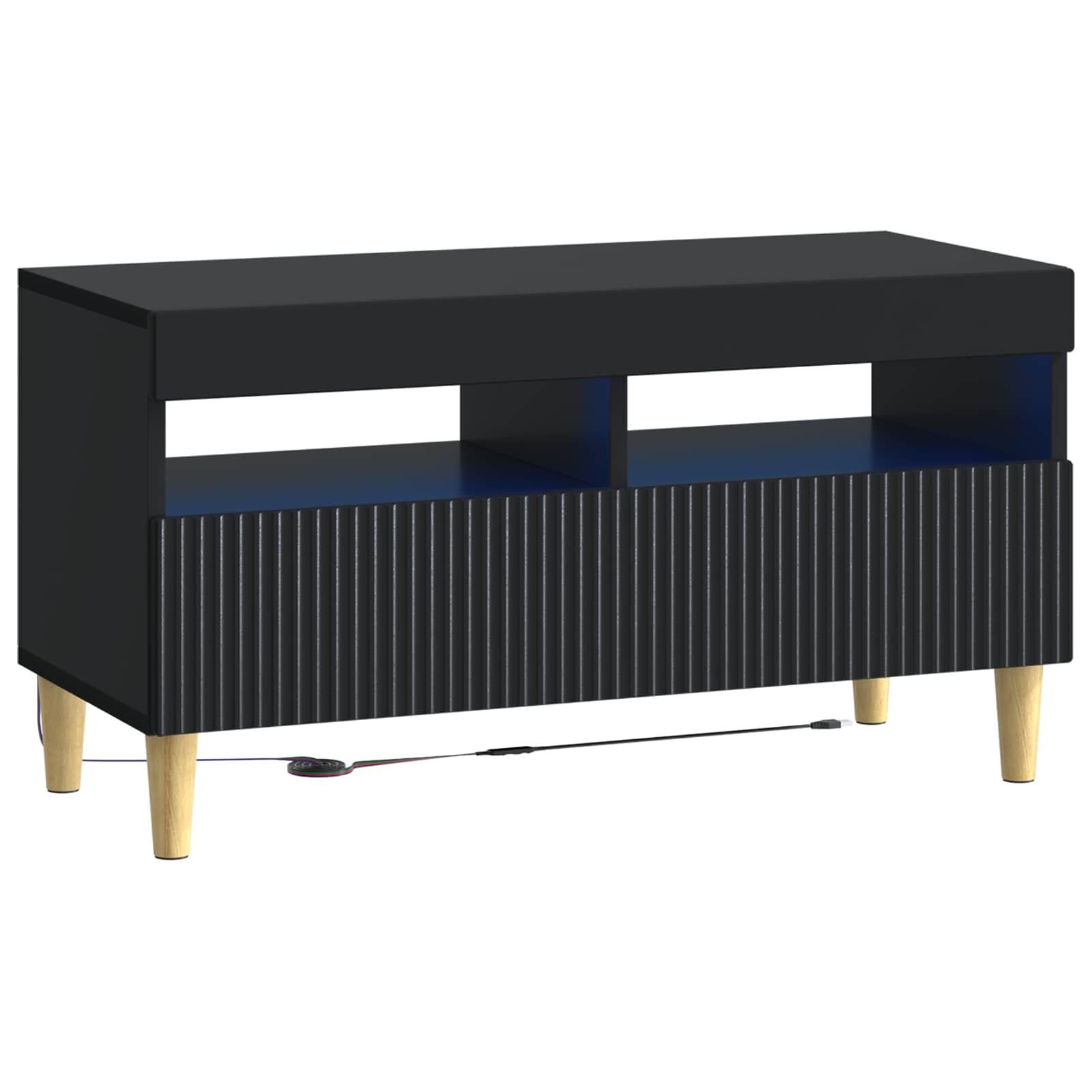 896776_1.jpg vidaXL LED TV kabinet Čierna Kompozitné drevo – Obrázok 1