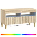 vidaXL LED TV kabinet Dub sonoma Kompozitné drevo – Obrázok 2