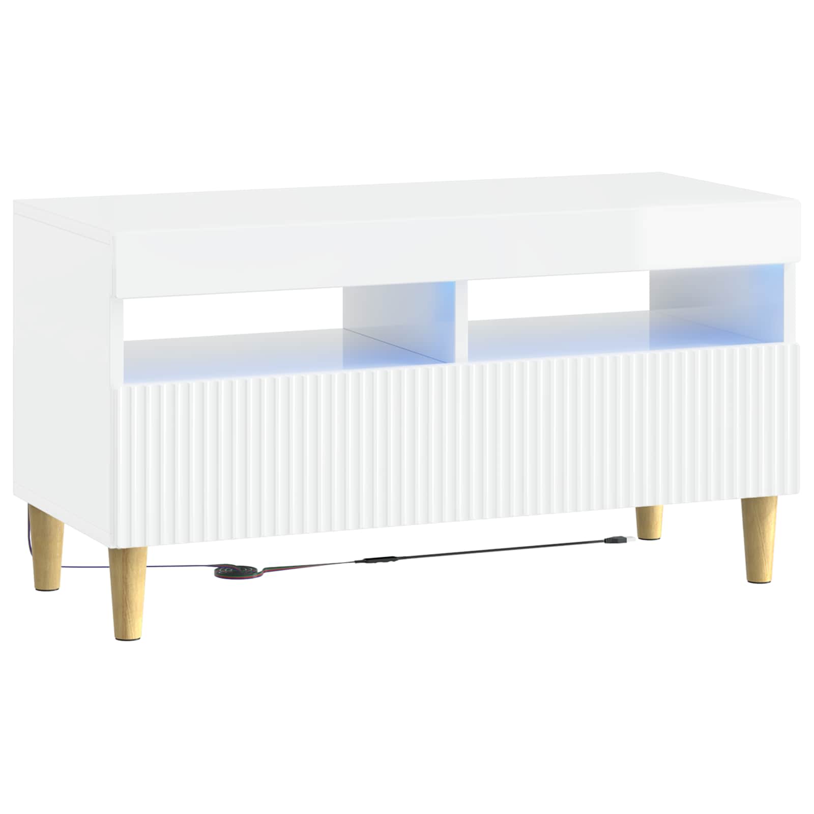 896779_1.jpg vidaXL LED TV kabinet Biela s vysokým leskom Kompozitné drevo – Obrázok 1