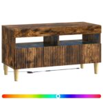 vidaXL LED TV kabinet Dymový dub Kompozitné drevo – Obrázok 2