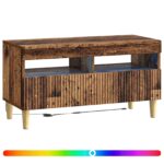 vidaXL LED TV kabinet Staré drevo Kompozitné drevo – Obrázok 2