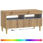 vidaXL LED TV kabinet Dub artisan Kompozitné drevo – Obrázok 2