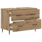 vidaXL Kúpeľňová skrinka pod umývadlo HAARLEM Dub artisan – Obrázok 2