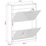 vidaXL Nástenný botník HAARLEM 71 x 17 x 86 cm Kompozitné drevo – Obrázok 8