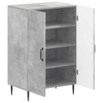 vidaXL Skriňa na topánky HAARLEM 59,5 x 39,5 x 89,5 cm Betónovo sivá – Obrázok 2