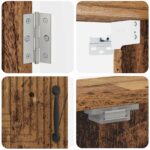 vidaXL Skriňa na terč HAARLEM Staré drevo 52,5 x 10,5 x 53,5 cm – Obrázok 6