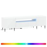vidaXL LED TV kabinet Biela Kompozitné drevo – Obrázok 2