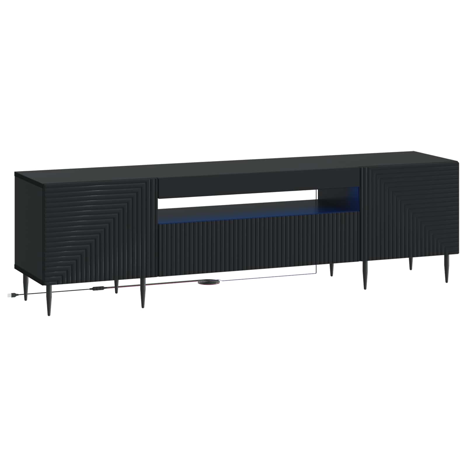 896906_1.jpg vidaXL LED TV kabinet Čierna Kompozitné drevo – Obrázok 1