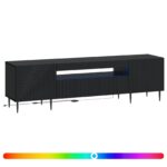 vidaXL LED TV kabinet Čierna Kompozitné drevo – Obrázok 2
