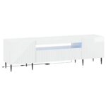 vidaXL LED TV kabinet Biela s vysokým leskom Kompozitné drevo