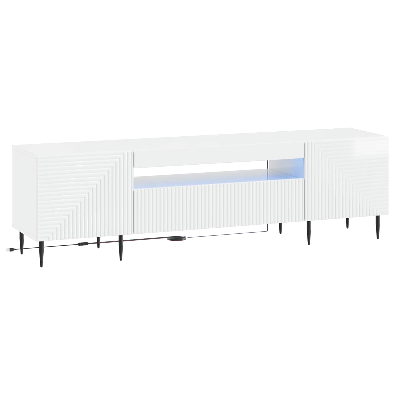 896909_1.jpg vidaXL LED TV kabinet Biela s vysokým leskom Kompozitné drevo – Obrázok 1