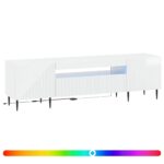 vidaXL LED TV kabinet Biela s vysokým leskom Kompozitné drevo – Obrázok 2