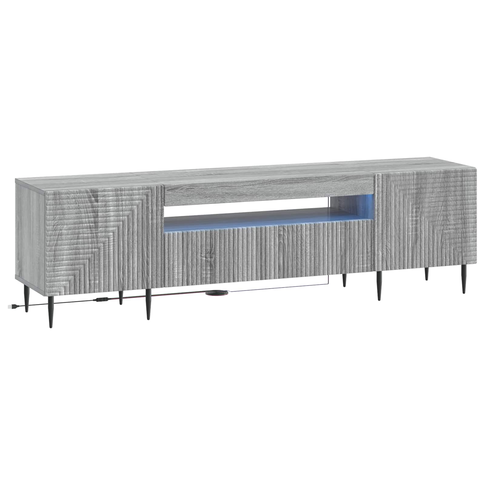 896911_1.jpg vidaXL LED TV kabinet Sivý Sonoma Kompozitné drevo – Obrázok 1