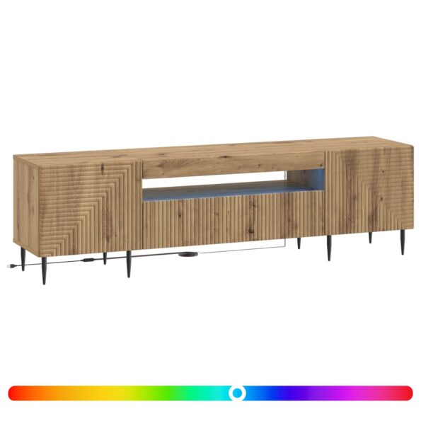 vidaXL LED TV kabinet Dub artisan Kompozitné drevo – Obrázok 2