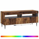 vidaXL LED TV kabinet Staré drevo Kompozitné drevo – Obrázok 2