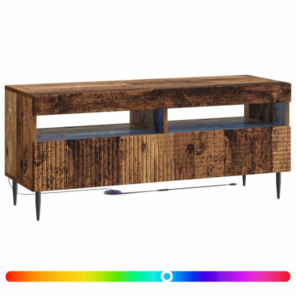 vidaXL LED TV kabinet Staré drevo Kompozitné drevo – Obrázok 2