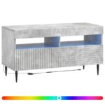 vidaXL LED TV kabinet Betónovo sivá Kompozitné drevo – Obrázok 2
