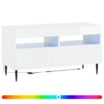 vidaXL LED TV kabinet Biela s vysokým leskom Kompozitné drevo – Obrázok 2