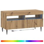 vidaXL LED TV kabinet Dub artisan Kompozitné drevo – Obrázok 2