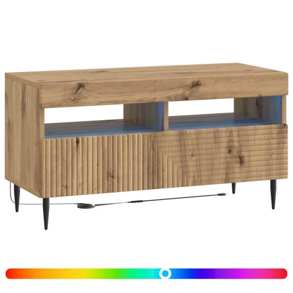 vidaXL LED TV kabinet Dub artisan Kompozitné drevo – Obrázok 2