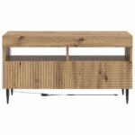 vidaXL LED TV kabinet Dub artisan Kompozitné drevo – Obrázok 4