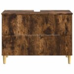 vidaXL Kúpeľňová skrinka pod umývadlo DELFT Dymový dub 82 x 41 x 59 cm – Obrázok 3