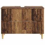 vidaXL Kúpeľňová skrinka pod umývadlo DELFT Staré drevo – Obrázok 3