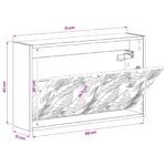 vidaXL Nástenný botník DELFT 71 x 17 x 43 cm Kompozitné drevo Čierna – Obrázok 8