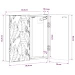 vidaXL Skriňa na terč DELFT Staré drevo 52,5 x 10,5 x 53,5 cm – Obrázok 7