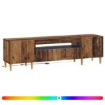 vidaXL LED TV kabinet Staré drevo Kompozitné drevo – Obrázok 2