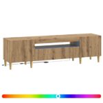 vidaXL LED TV kabinet Dub artisan Kompozitné drevo – Obrázok 2