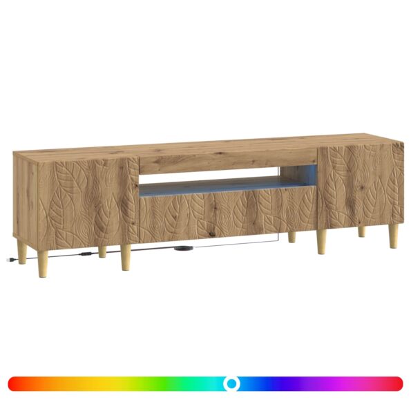 vidaXL LED TV kabinet Dub artisan Kompozitné drevo – Obrázok 2