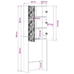 vidaXL Toaletná skriňa DELFT Dub sonoma 66 x 25,5 x 190 cm – Obrázok 8