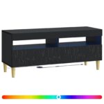 vidaXL LED TV kabinet Čierna Kompozitné drevo – Obrázok 2