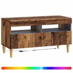 vidaXL LED TV kabinet Staré drevo Kompozitné drevo – Obrázok 2
