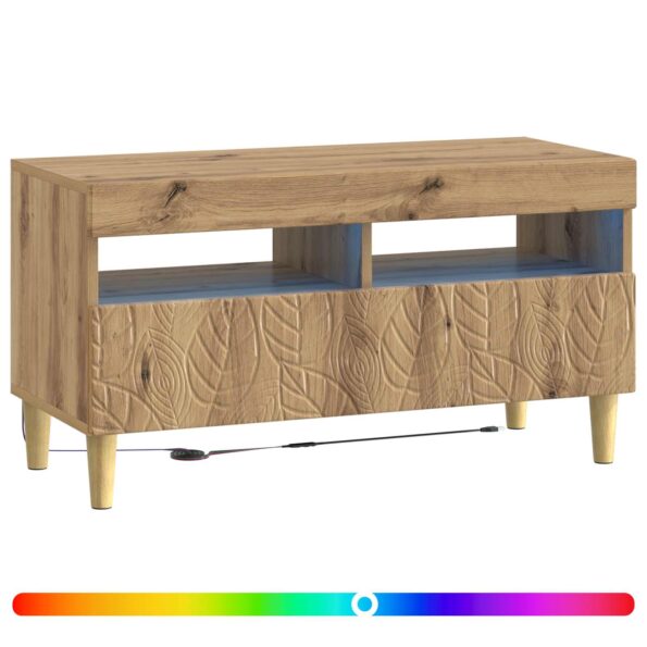 vidaXL LED TV kabinet Dub artisan Kompozitné drevo – Obrázok 2