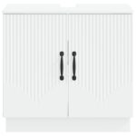 vidaXL Kúpeľňová skrinka pod umývadlo HOORN Biela 59,5 x 31,5 x 56 cm – Obrázok 3