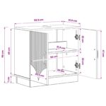 vidaXL Kúpeľňová skrinka pod umývadlo HOORN Čierna 59,5 x 31,5 x 56 cm – Obrázok 9