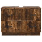 vidaXL Kúpeľňová skrinka pod umývadlo HOORN Dymový dub 82 x 41 x 56 cm – Obrázok 3
