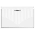 vidaXL Nástenný botník HOORN 71 x 17 x 43 cm Kompozitné drevo Biela – Obrázok 3