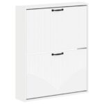 vidaXL Nástenný botník HOORN 71 x 17 x 86 cm Kompozitné drevo Biela