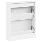 vidaXL Nástenný botník HOORN 71 x 17 x 86 cm Kompozitné drevo Biela – Obrázok 5