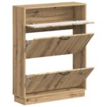 vidaXL Skriňa na topánky HOORN 78 x 24 x 100 cm Kompozitné drevo – Obrázok 2