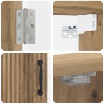vidaXL Skriňa na terč HOORN Dub artisan 52,5 x 10,5 x 53,5 cm – Obrázok 6