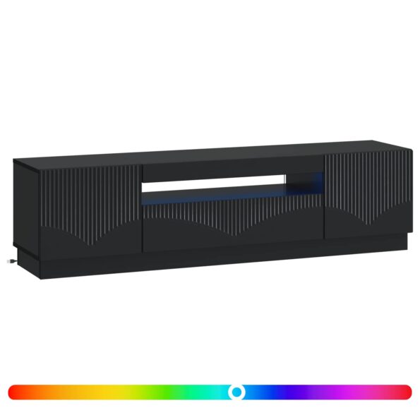 vidaXL LED TV kabinet Čierna Kompozitné drevo – Obrázok 2