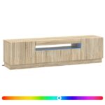 vidaXL LED TV kabinet Dub sonoma Kompozitné drevo – Obrázok 2