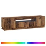 vidaXL LED TV kabinet Staré drevo Kompozitné drevo – Obrázok 2