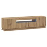 vidaXL LED TV kabinet Dub artisan Kompozitné drevo