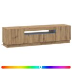 vidaXL LED TV kabinet Dub artisan Kompozitné drevo – Obrázok 2