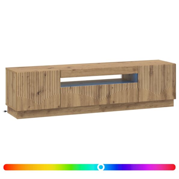 vidaXL LED TV kabinet Dub artisan Kompozitné drevo – Obrázok 2
